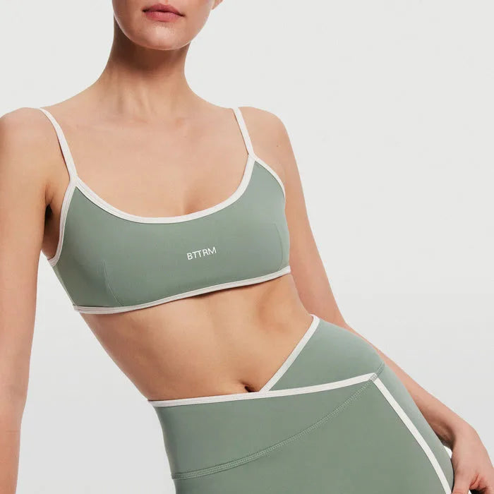 BetterMe Women's Backless Knitted Sports Bra Solid Color  Gym Fitness Top with Chest Cushion Sexy Suspender Yoga Bra