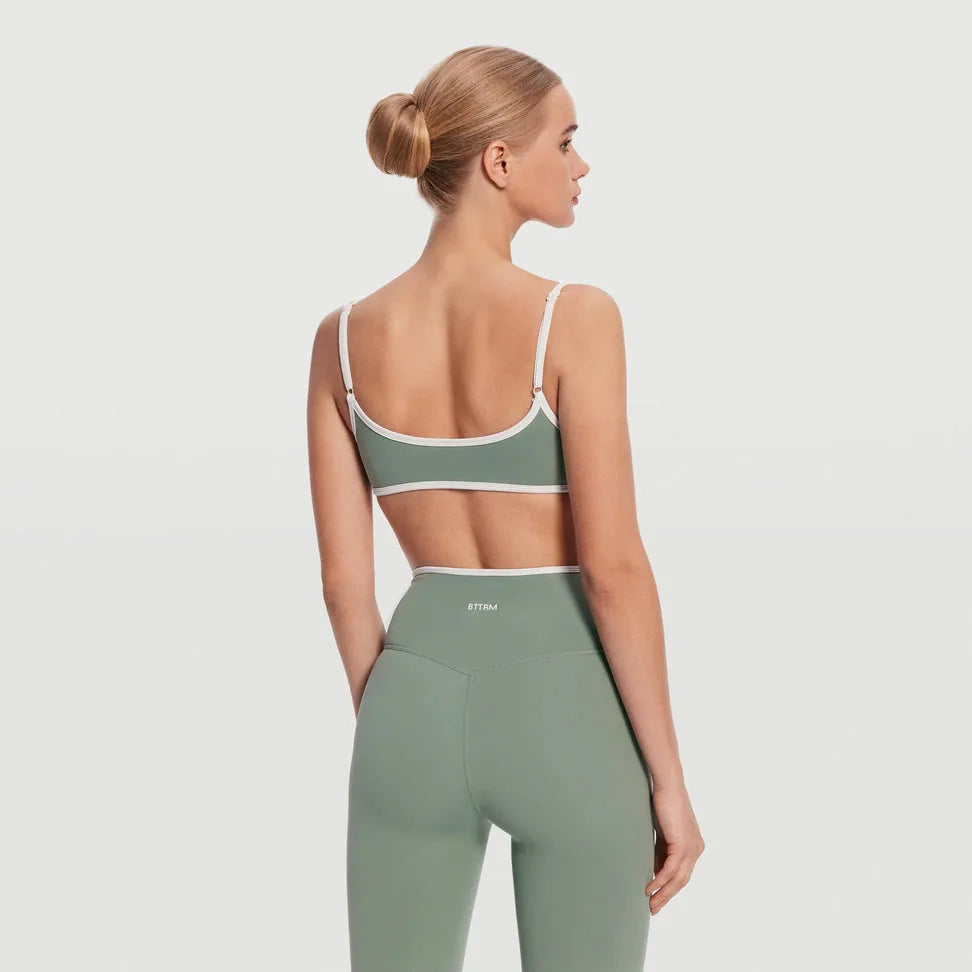 BetterMe Women's Backless Knitted Sports Bra Solid Color  Gym Fitness Top with Chest Cushion Sexy Suspender Yoga Bra