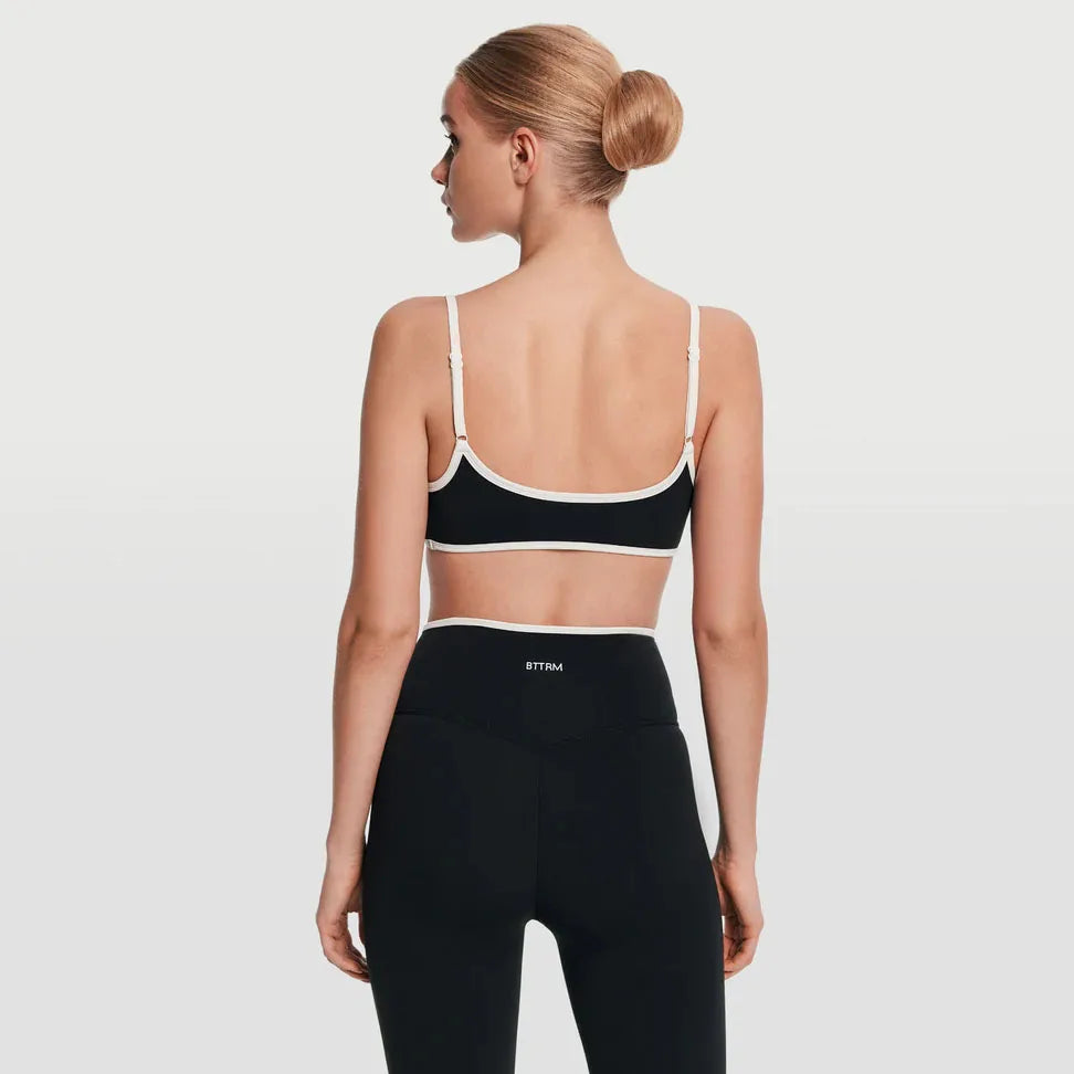 BetterMe Women's Backless Knitted Sports Bra Solid Color  Gym Fitness Top with Chest Cushion Sexy Suspender Yoga Bra